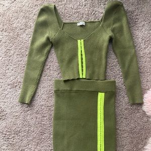 For love and lemons neon detail skirt set